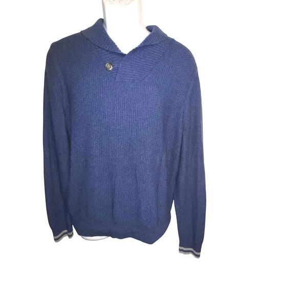 Jos A bank 1905 Men’s Size L Marino Wool Blend Button Ribbed Shaw Sweater - Picture 2 of 6